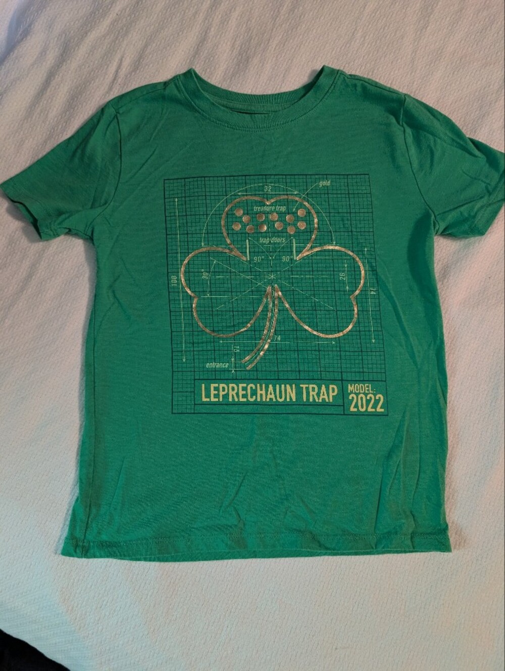 Kids Cat & Jack Green 'Leprechaun Trap 2022' Graphic T-Shirt